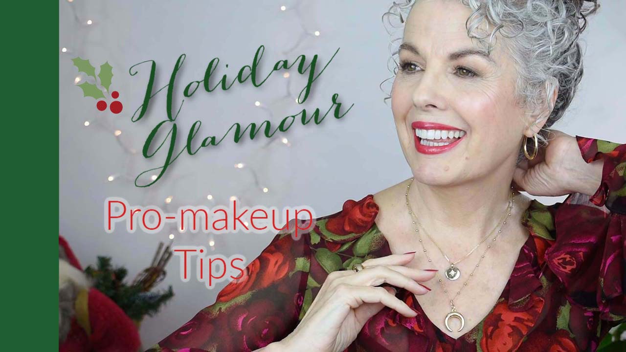 Glamorous Holiday Makeup Over-Fifty – Kerry-Lou gets ready for a Zoom Christmas party!